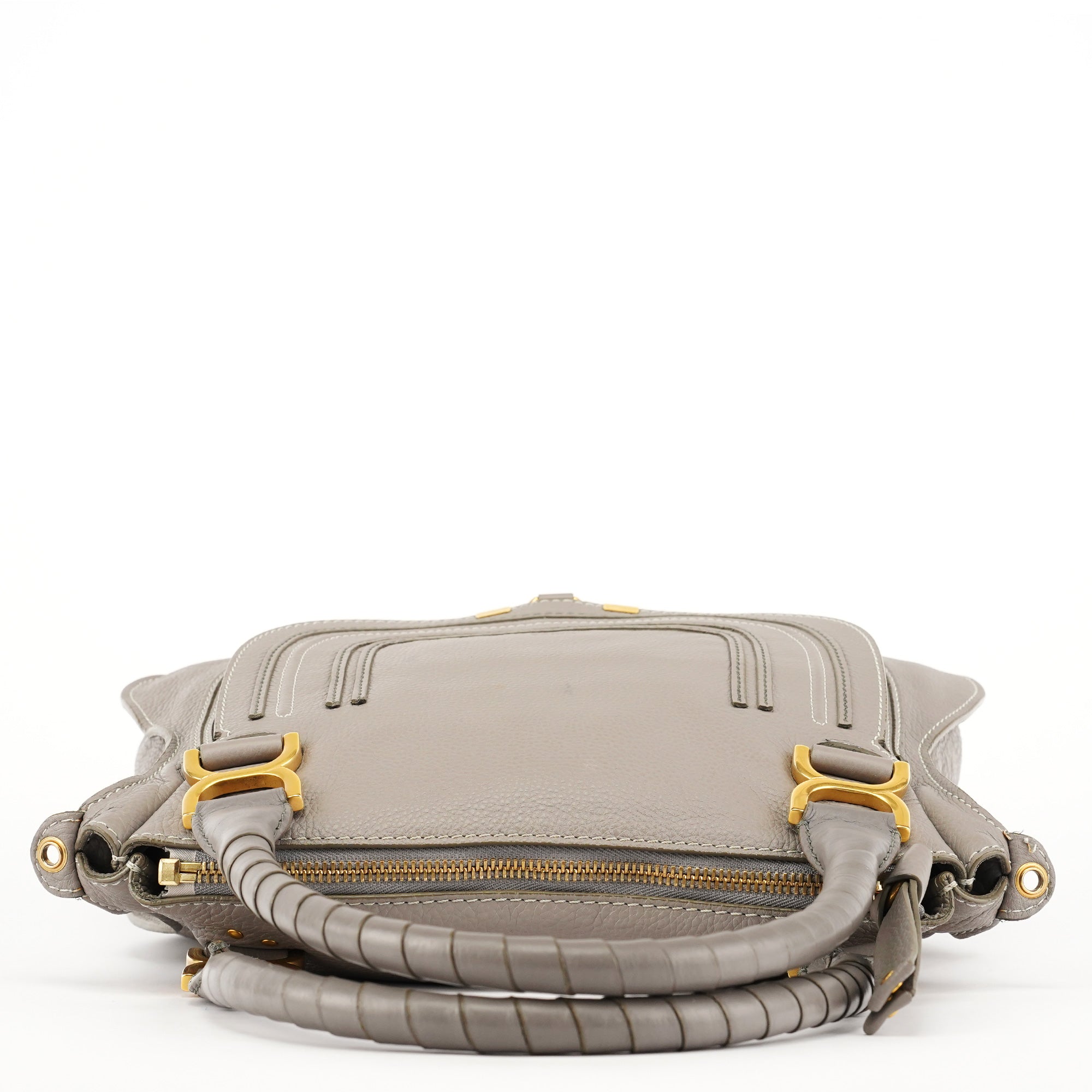 Grey Leather Marcie 2-Way Bag