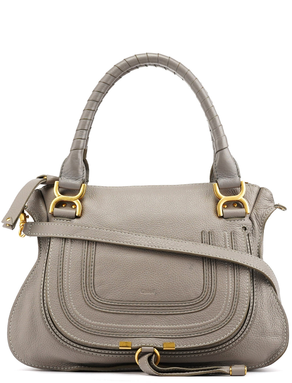 Grey Leather Marcie 2-Way Bag