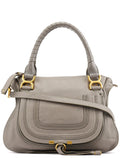 Grey Leather Marcie 2-Way Bag