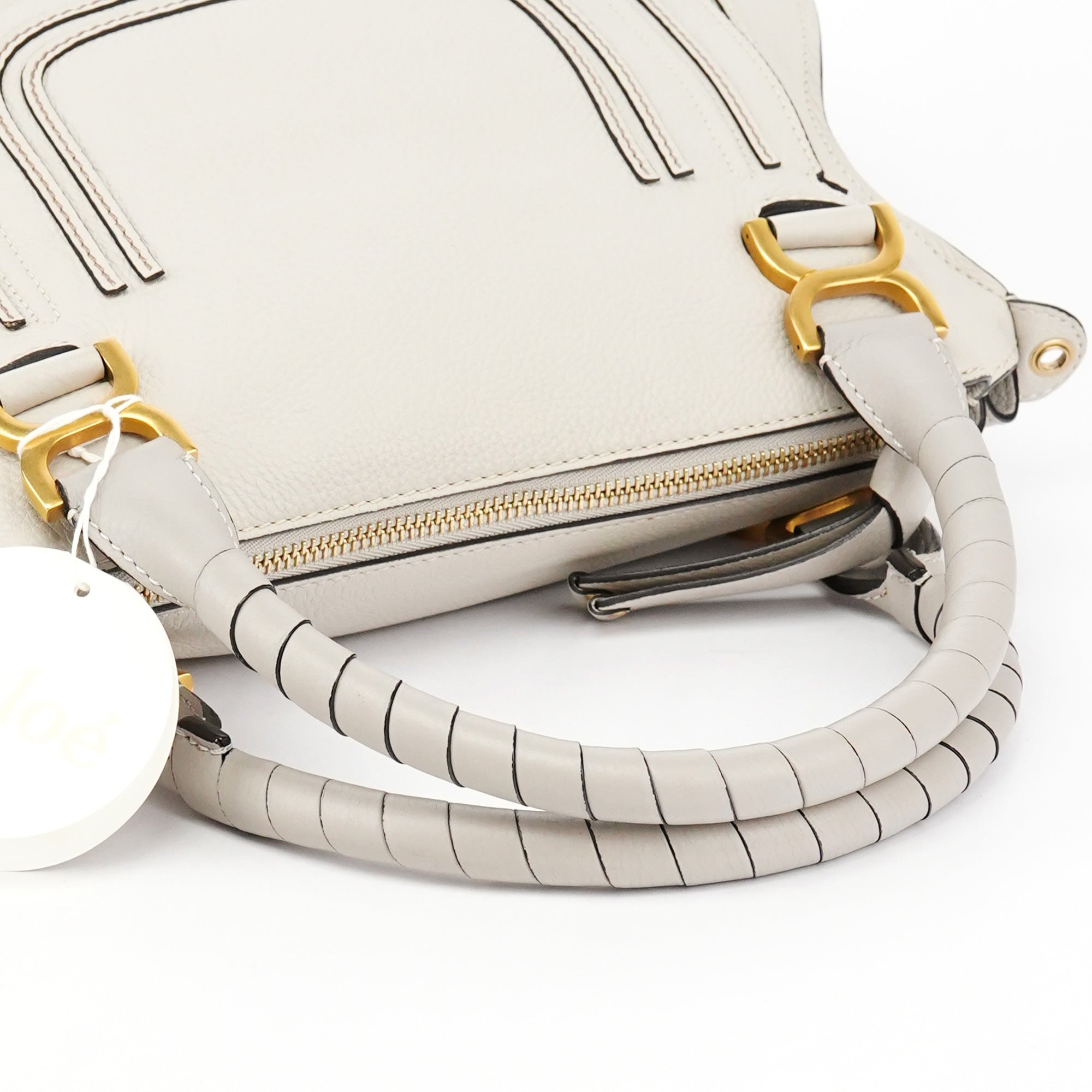 Grey Leather Marcie 2-Way Bag