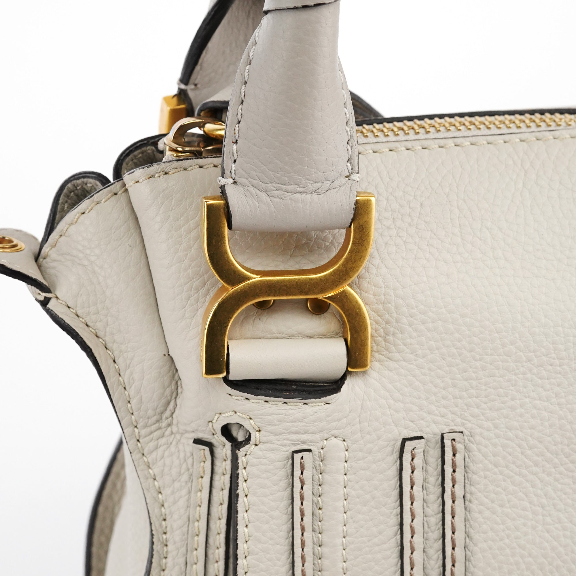 Grey Leather Marcie 2-Way Bag