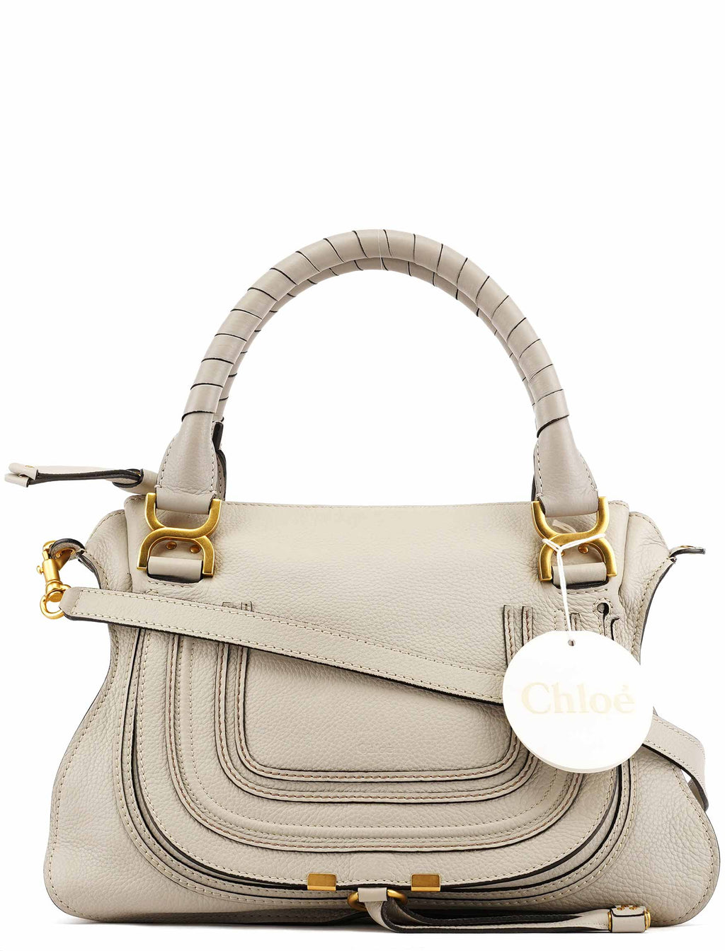 Grey Leather Marcie 2-Way Bag