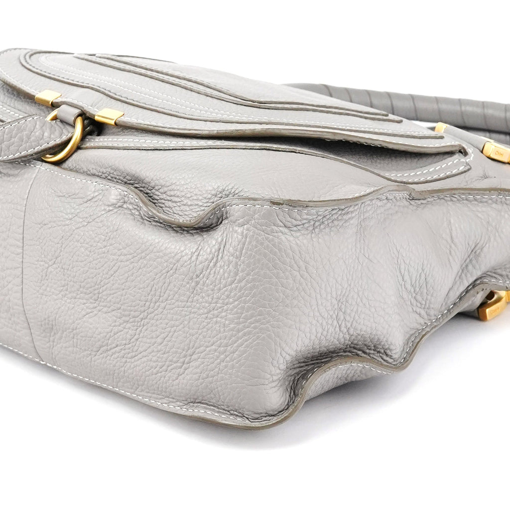 Grey Leather Marcie 2-Way Bag