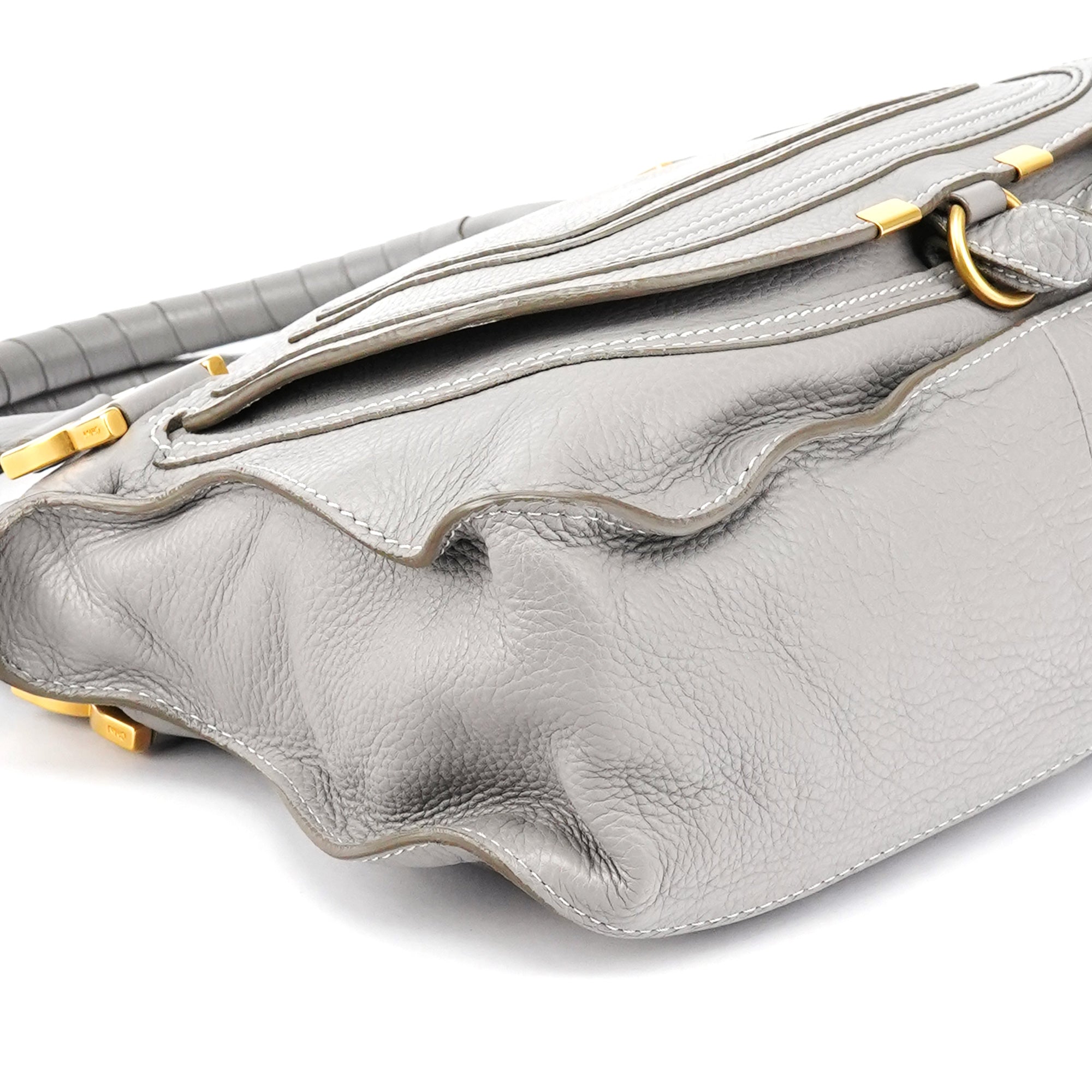 Grey Leather Marcie 2-Way Bag