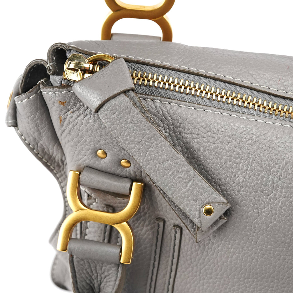 Grey Leather Marcie 2-Way Bag