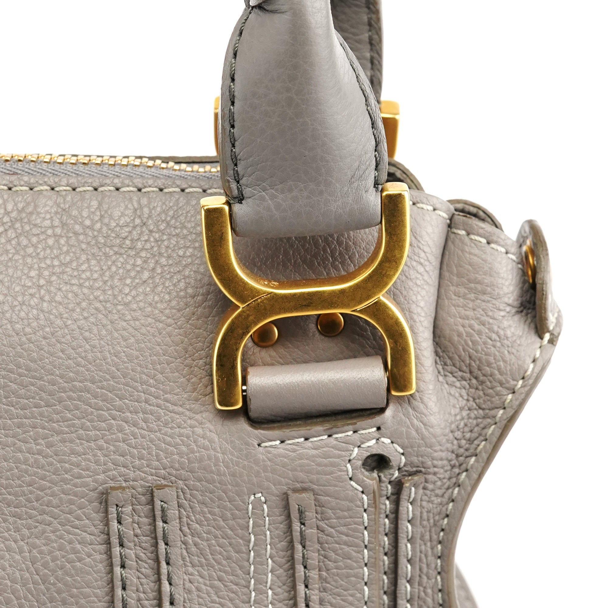 Grey Leather Marcie 2-Way Shoulder Bag