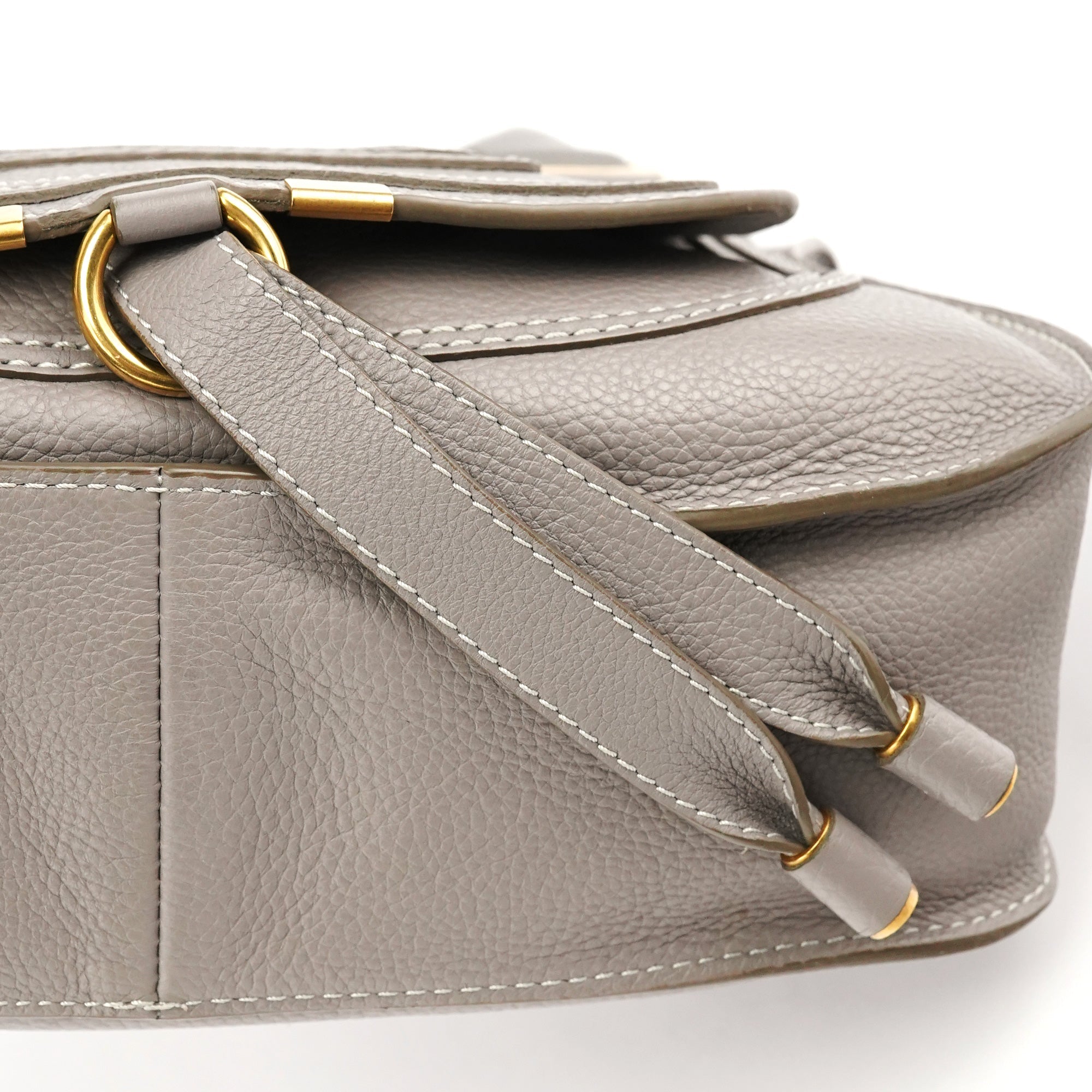 Grey Leather Marcie 2-Way Shoulder Bag