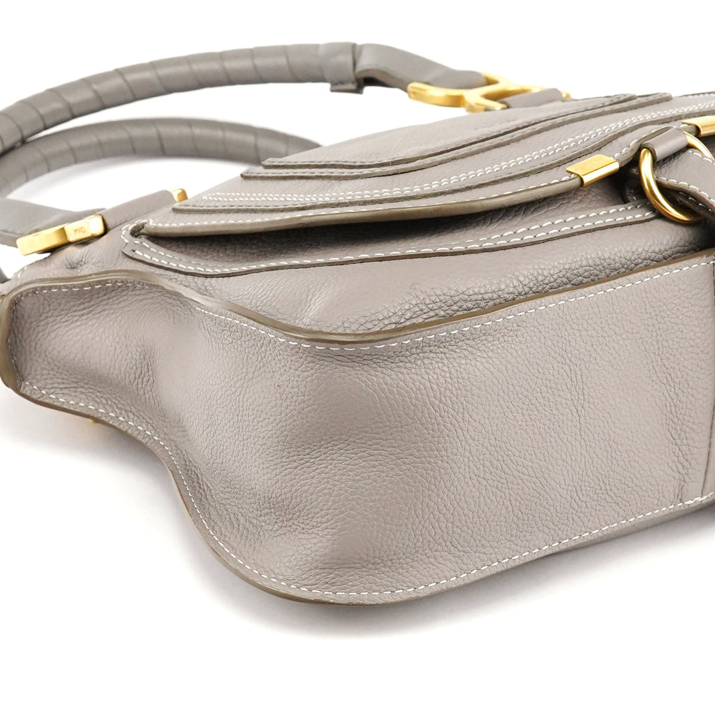 Grey Leather Marcie 2-Way Shoulder Bag