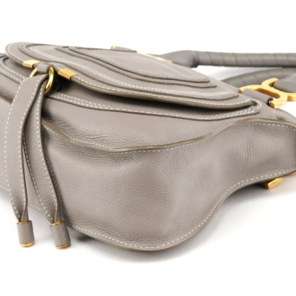 Grey Leather Marcie 2-Way Shoulder Bag