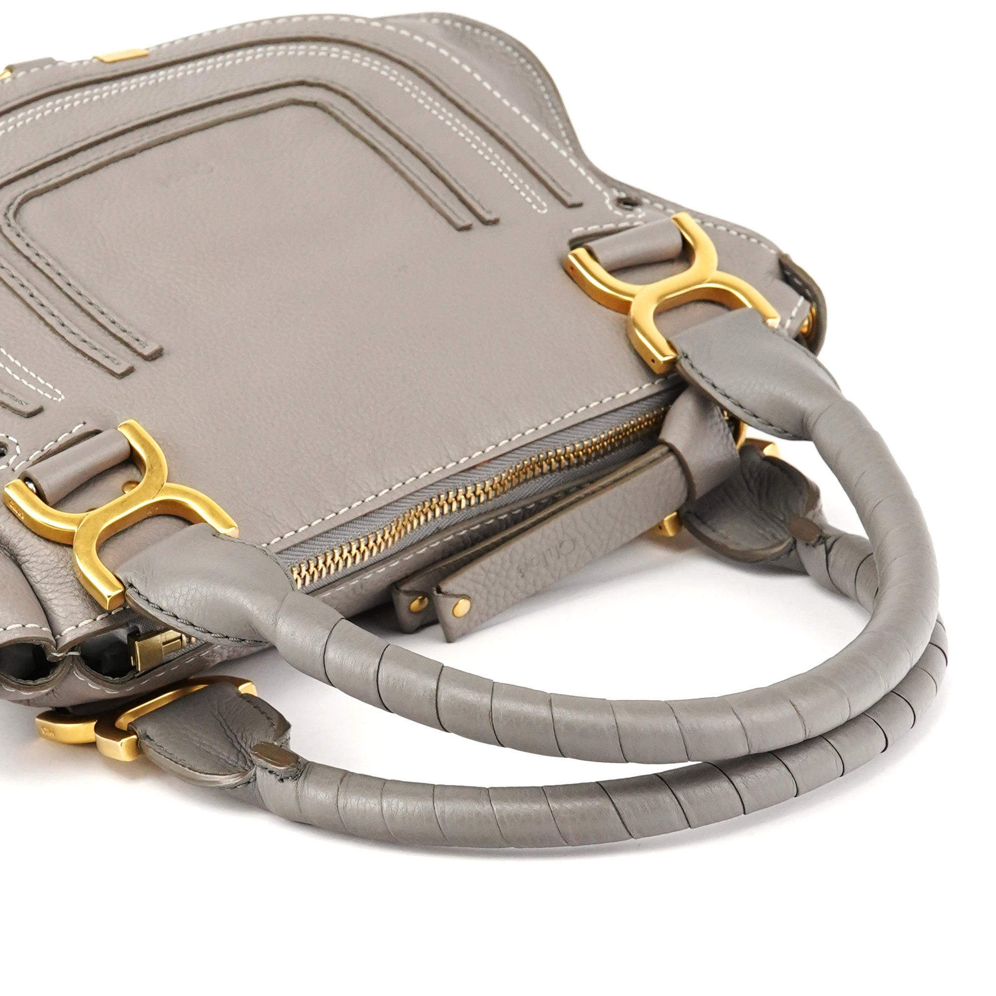 Grey Leather Marcie 2-Way Shoulder Bag