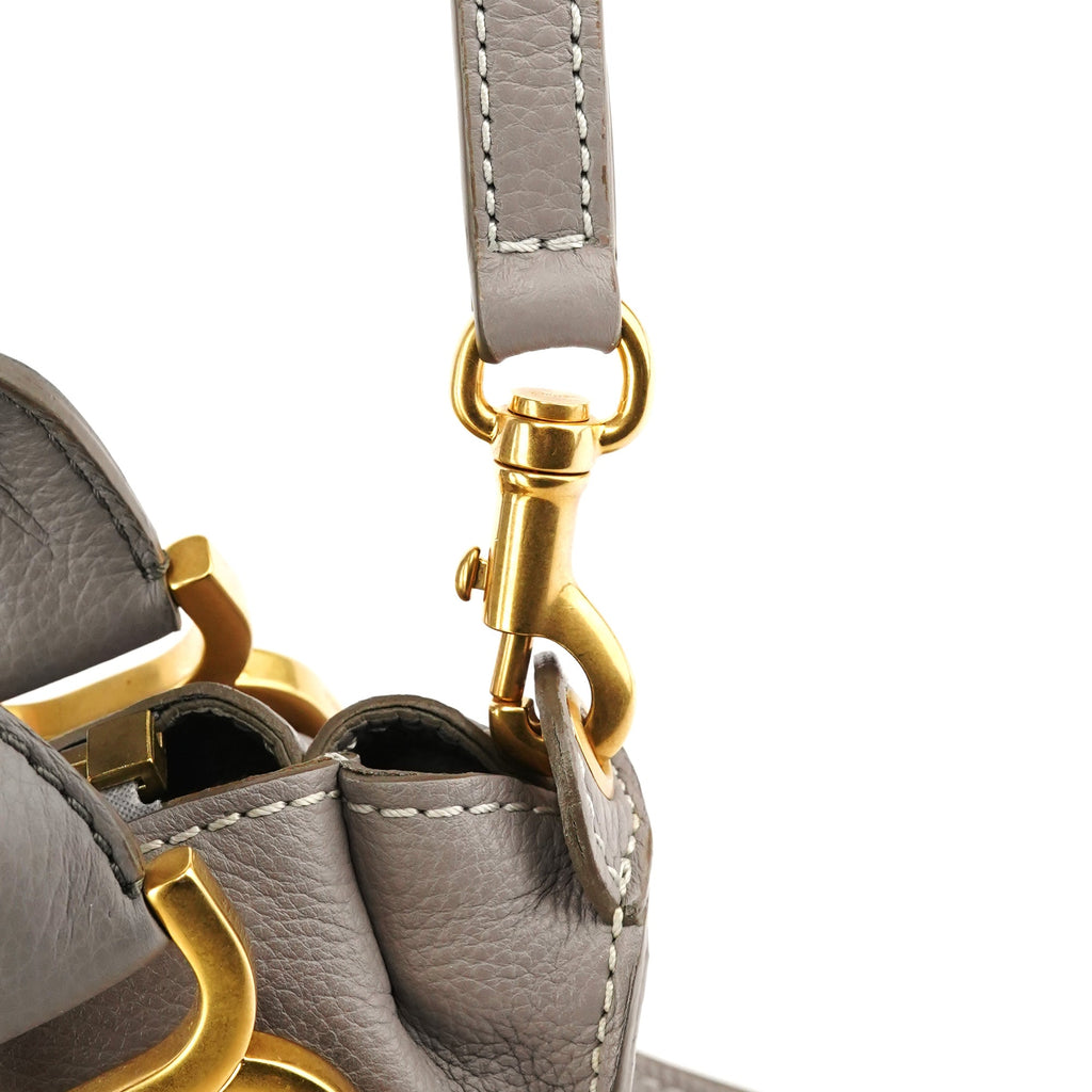Grey Leather Marcie 2-Way Shoulder Bag