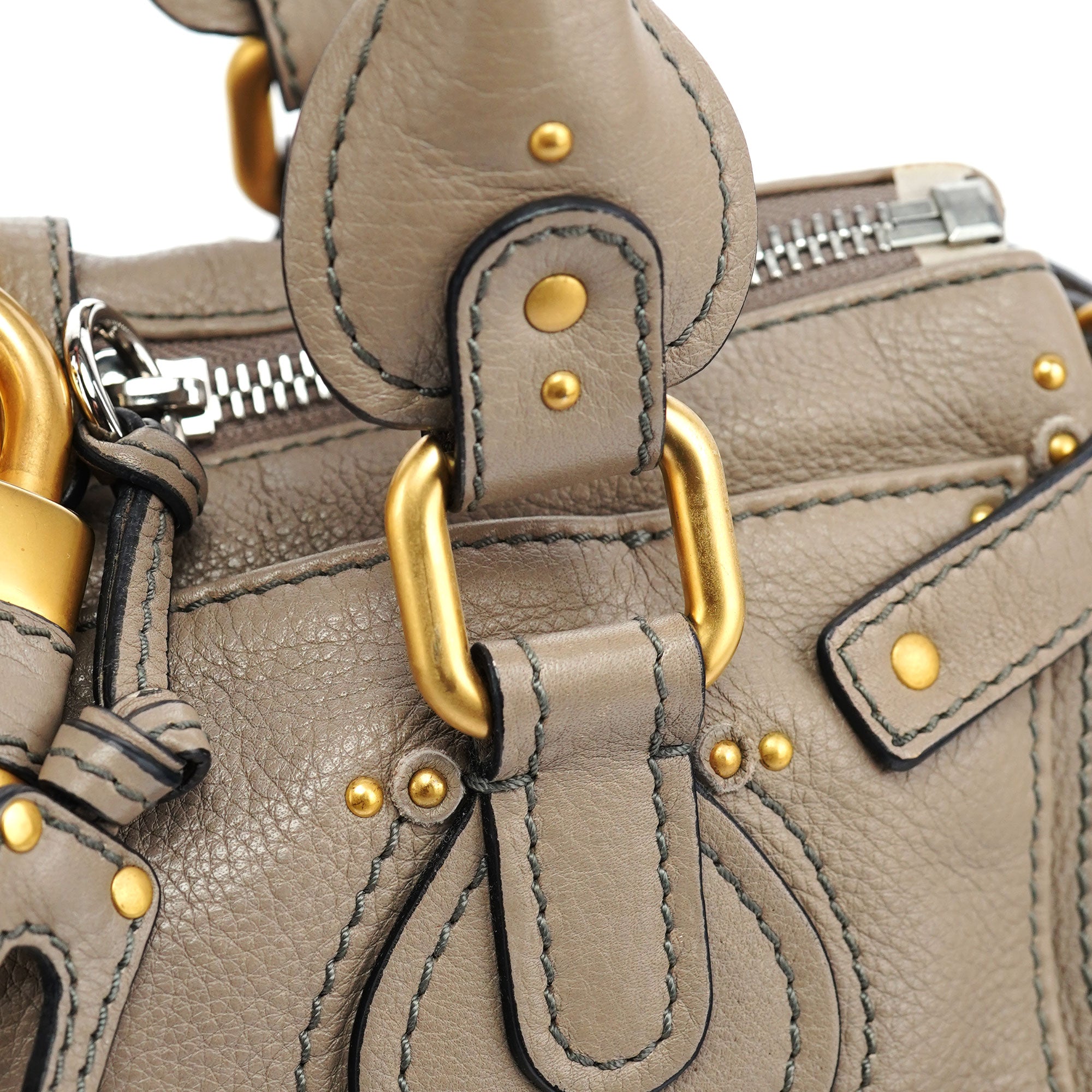 Grey Leather Paddington Shoulder Bag