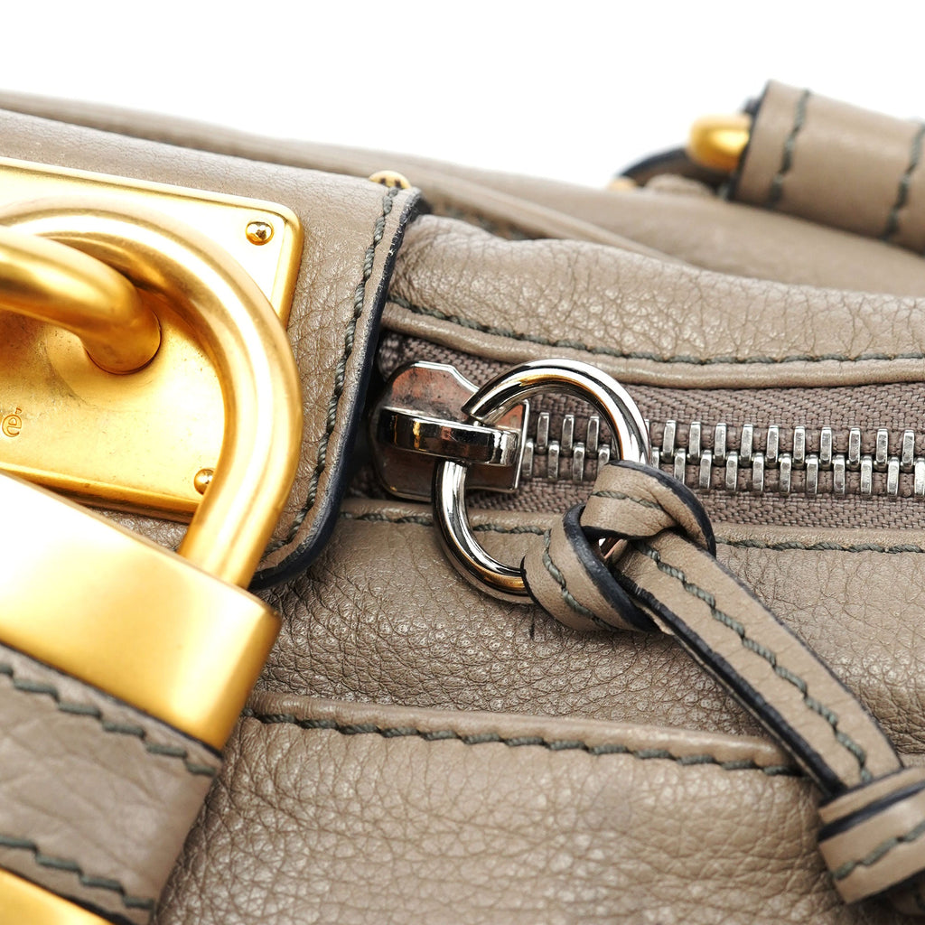Grey Leather Paddington Shoulder Bag