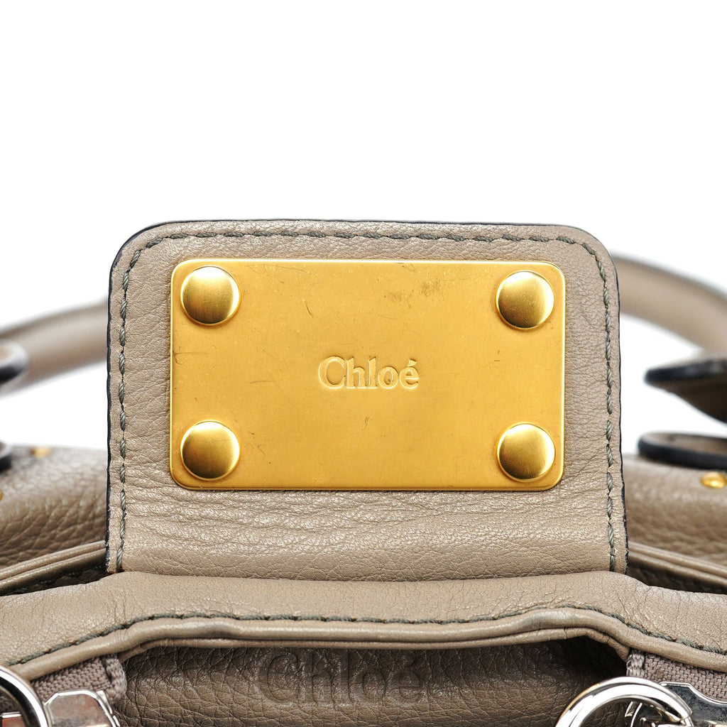 Grey Leather Paddington Shoulder Bag