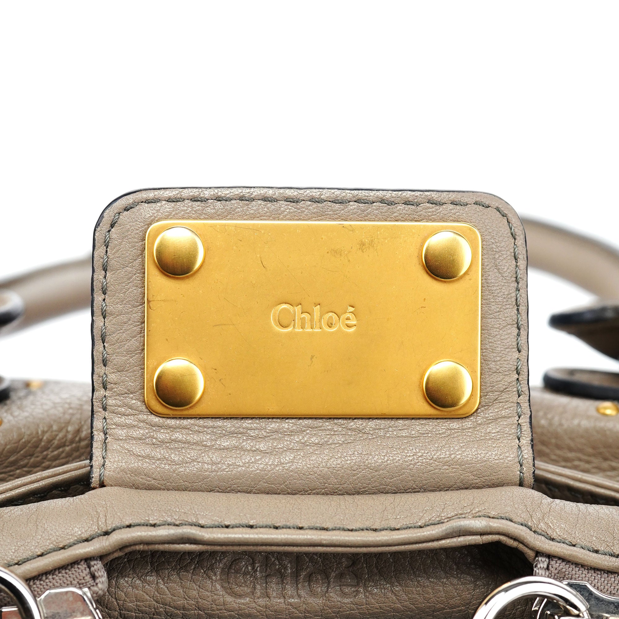 Grey Leather Paddington Shoulder Bag