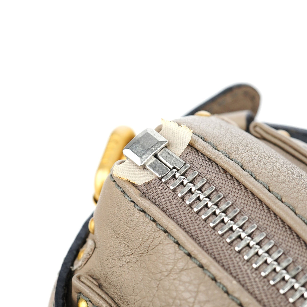 Grey Leather Paddington Shoulder Bag