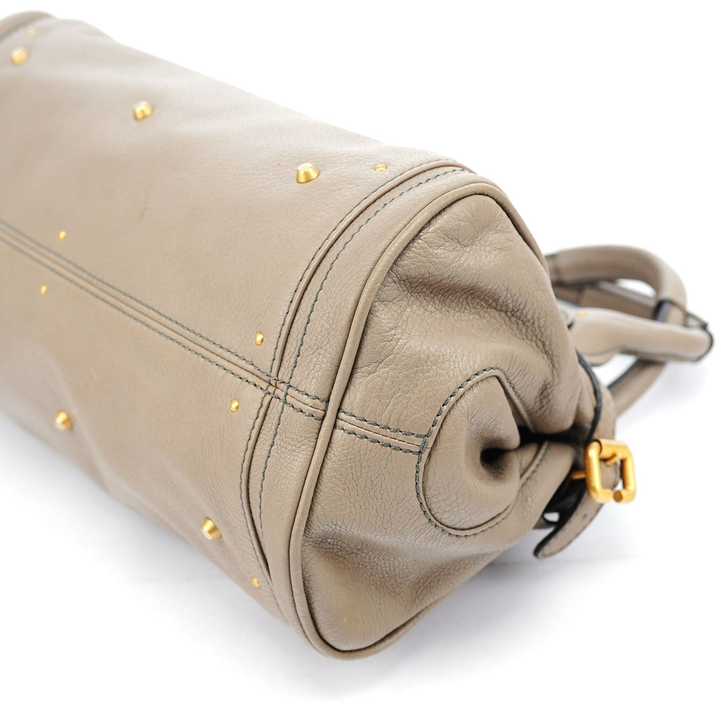 Grey Leather Paddington Shoulder Bag