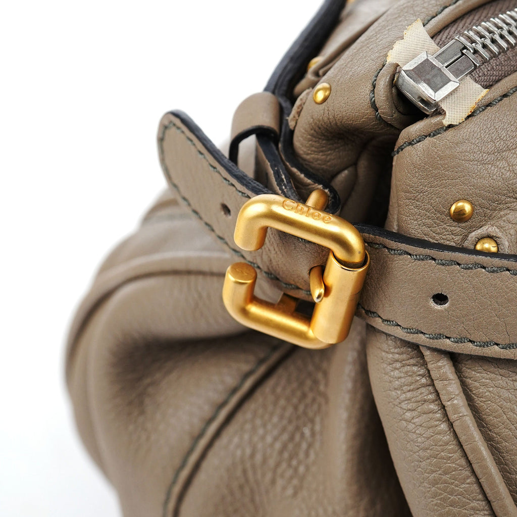 Grey Leather Paddington Shoulder Bag