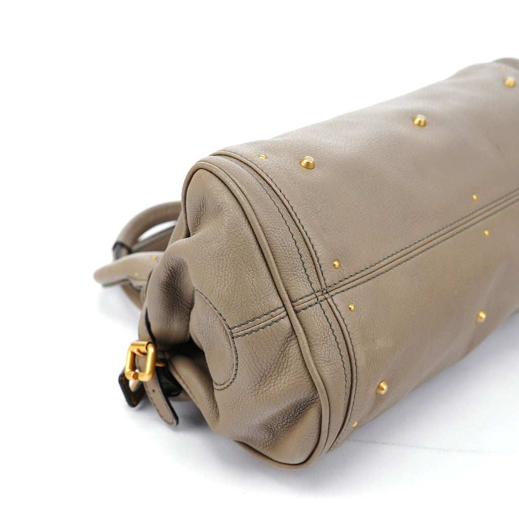 Grey Leather Paddington Shoulder Bag