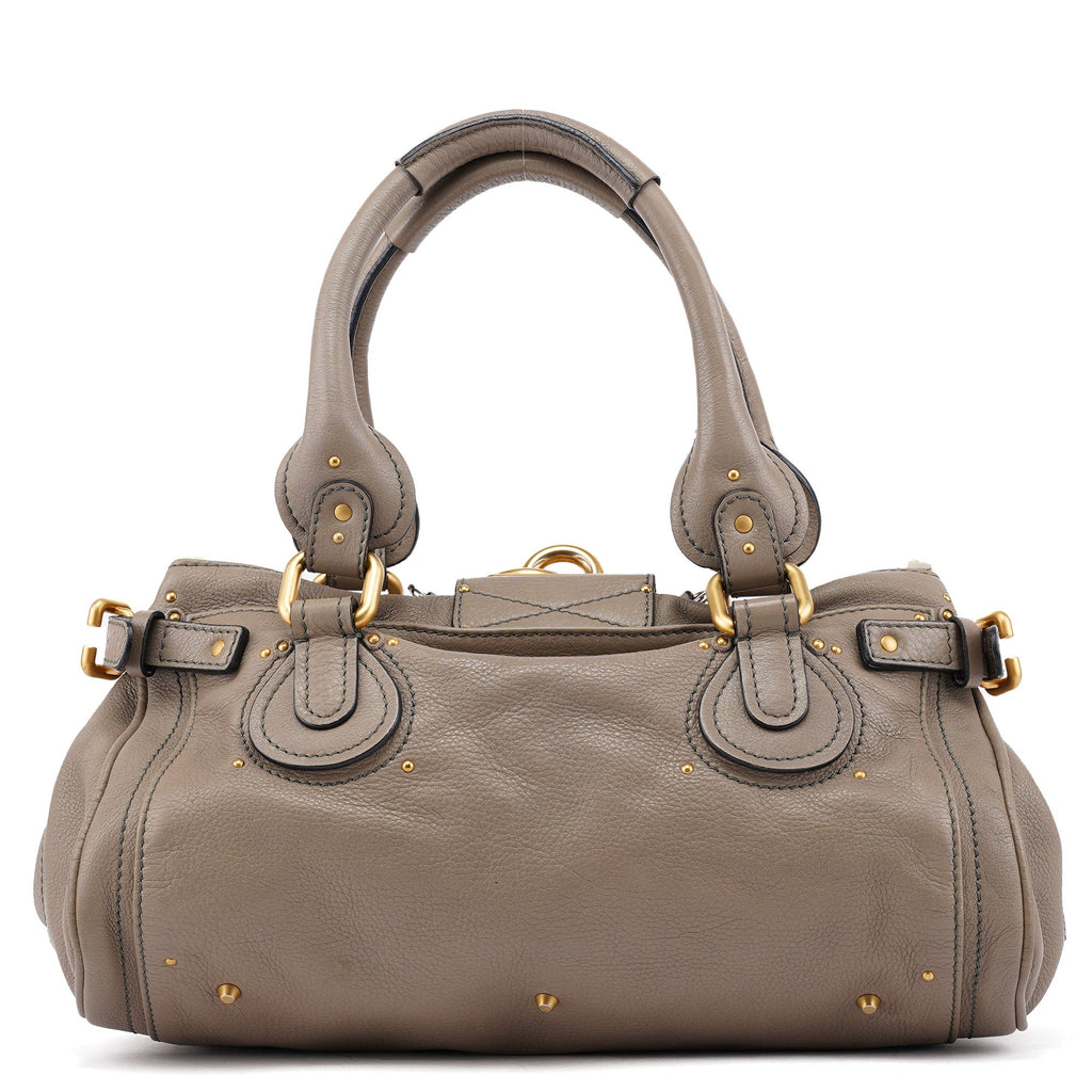 Grey Leather Paddington Shoulder Bag
