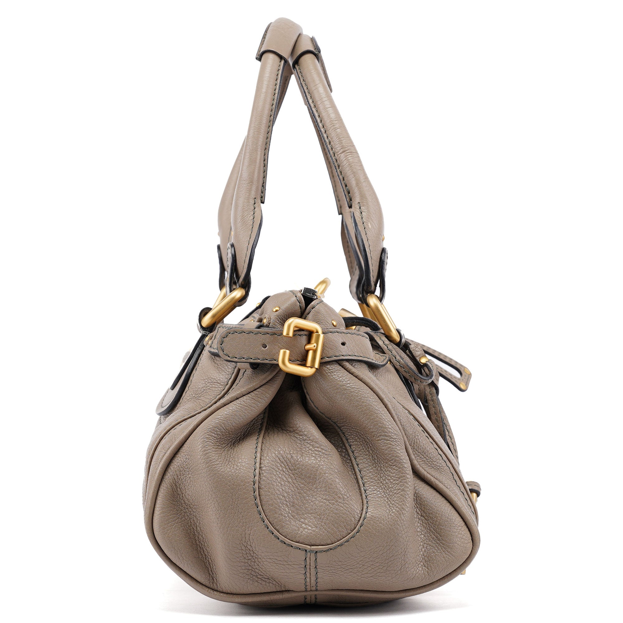 Grey Leather Paddington Shoulder Bag