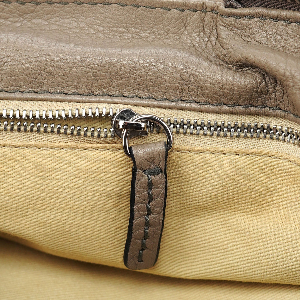 Grey Leather Paddington Shoulder Bag