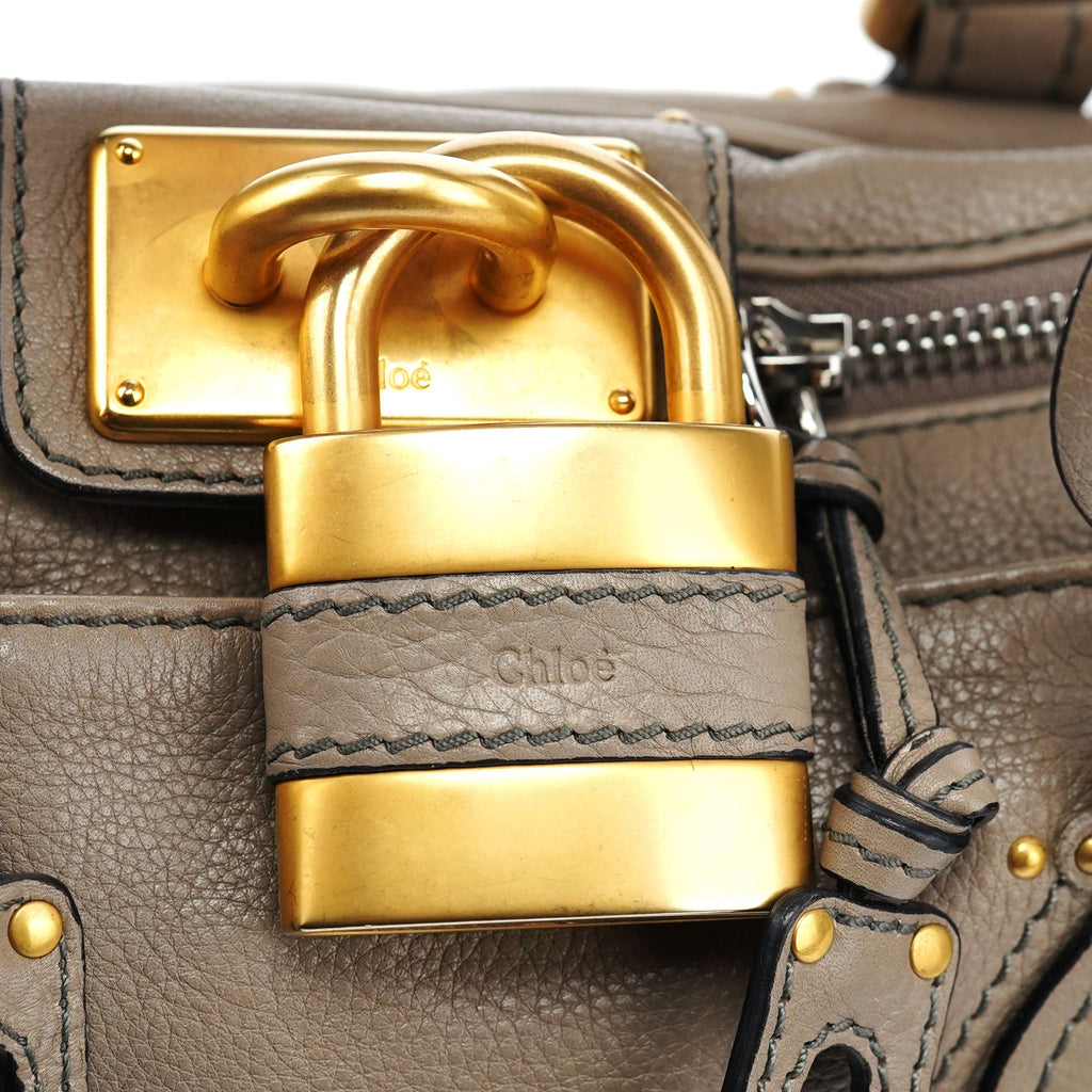Grey Leather Paddington Shoulder Bag
