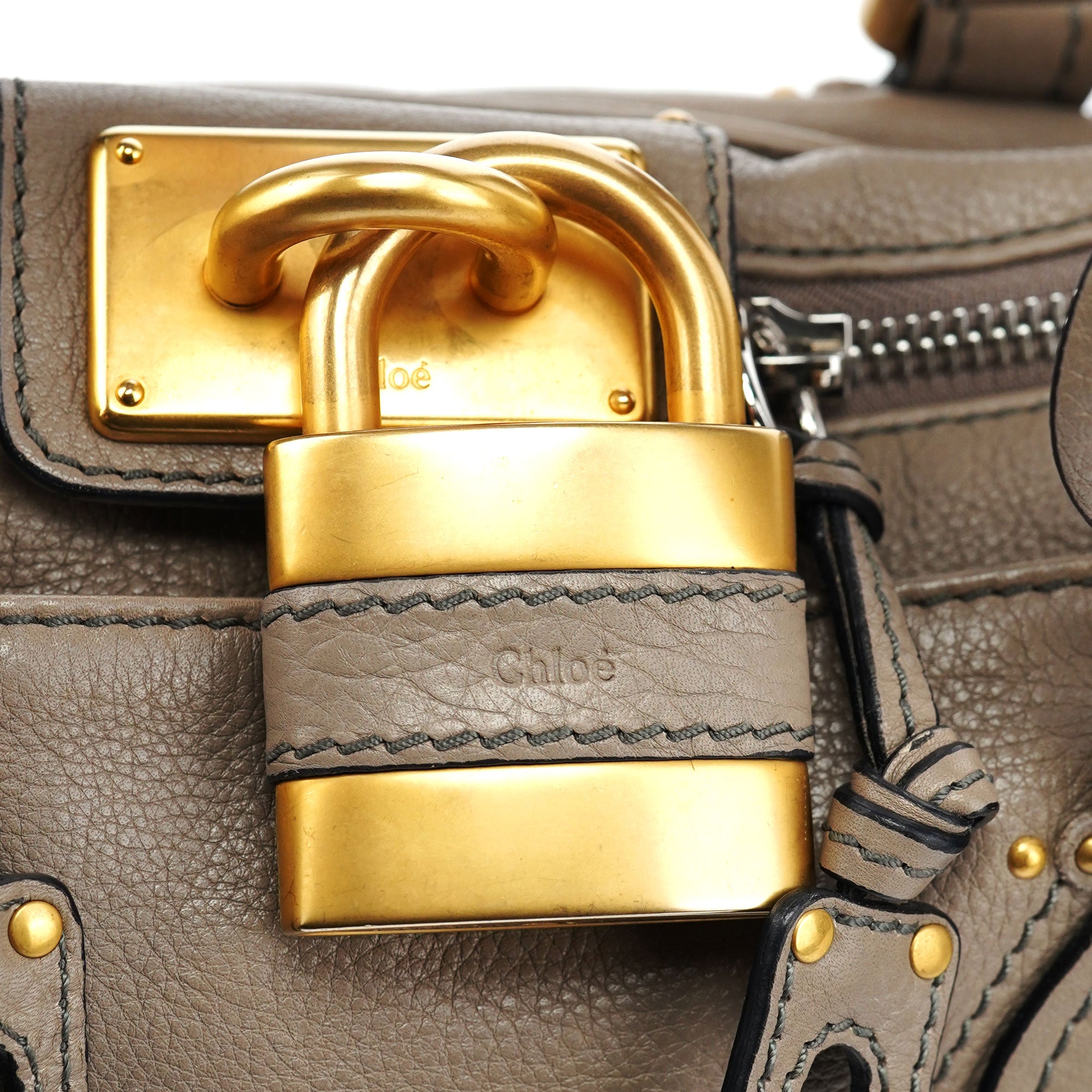 Grey Leather Paddington Shoulder Bag