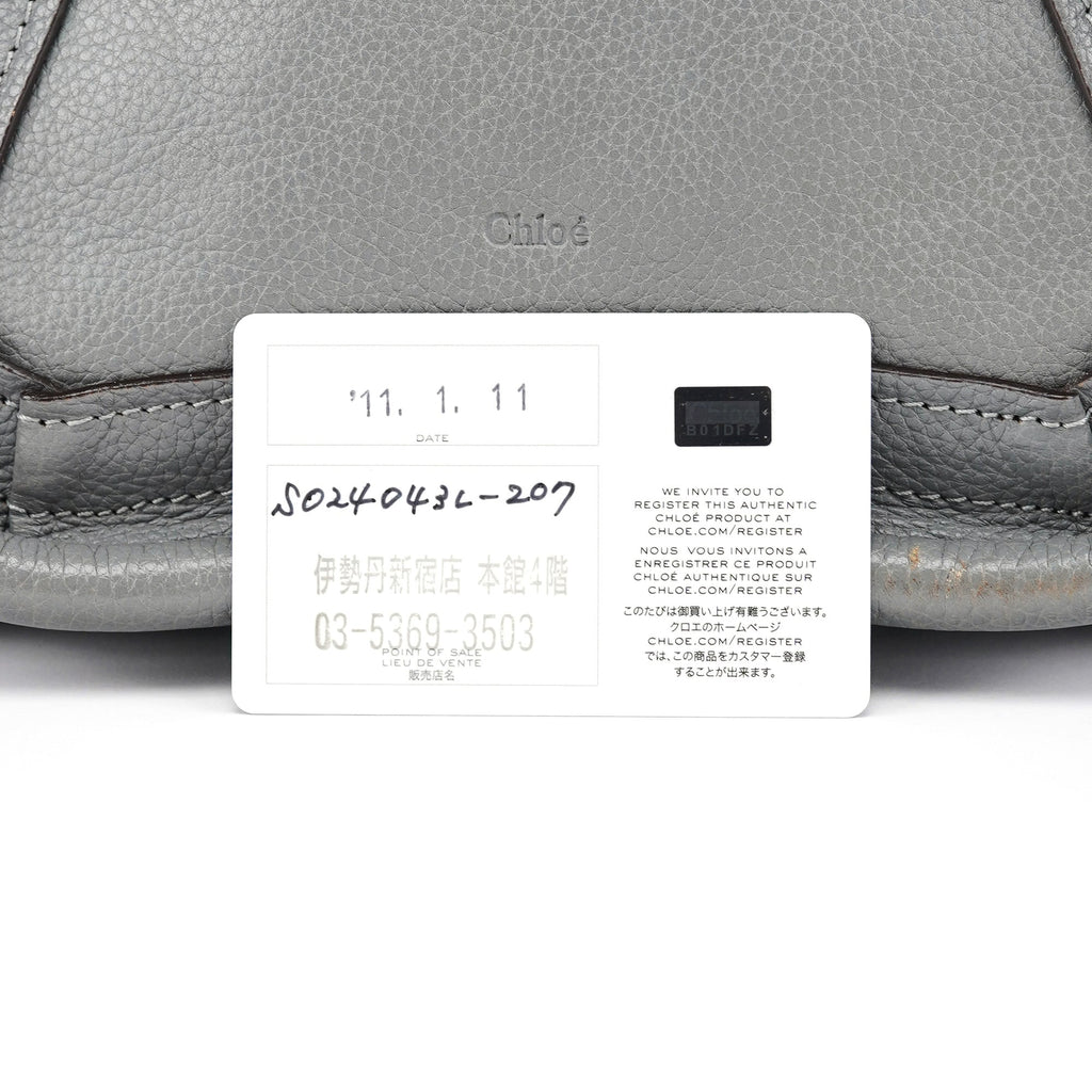 Grey Leather Paraty 2-Way Bag