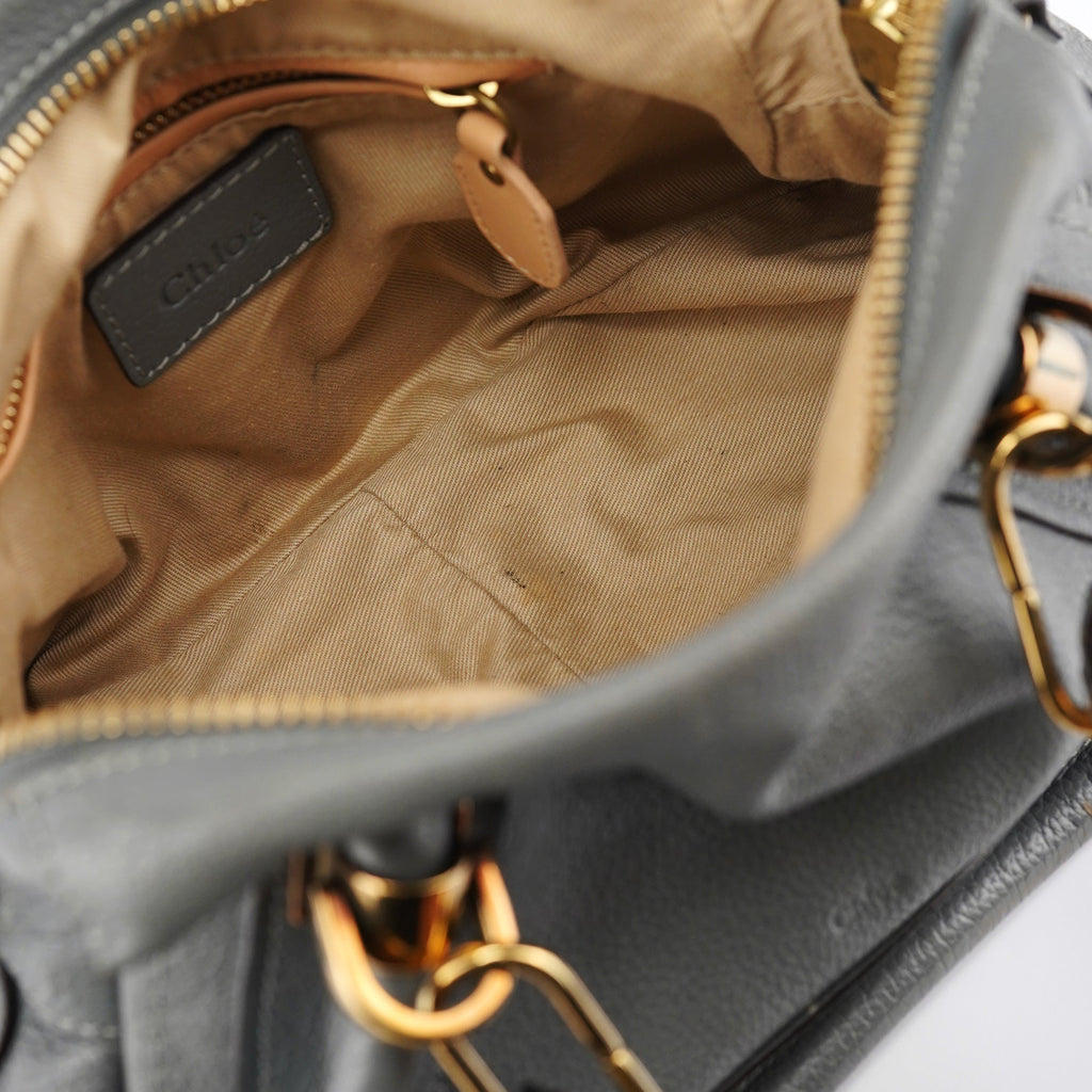 Grey Leather Paraty 2-Way Bag