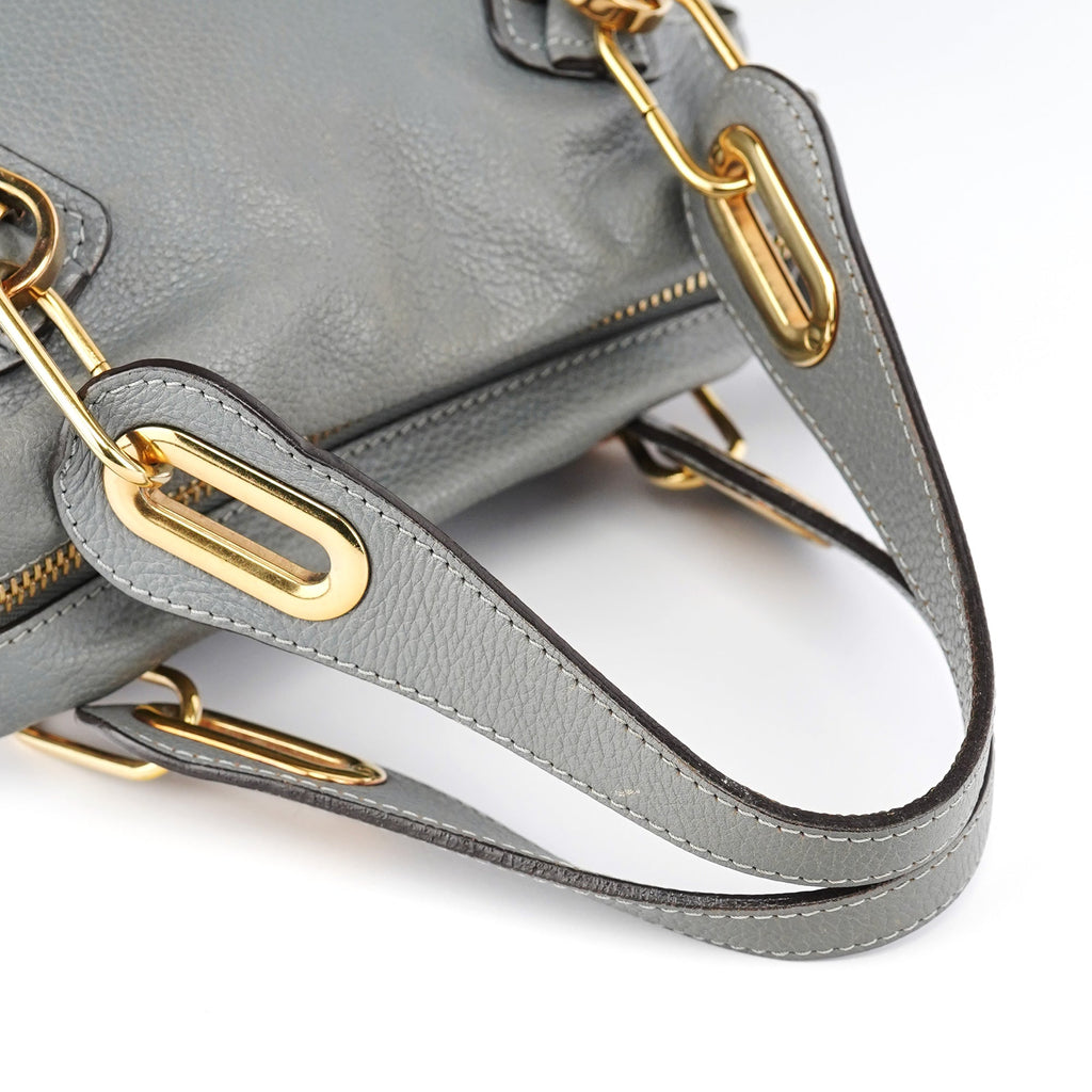 Grey Leather Paraty 2-Way Bag