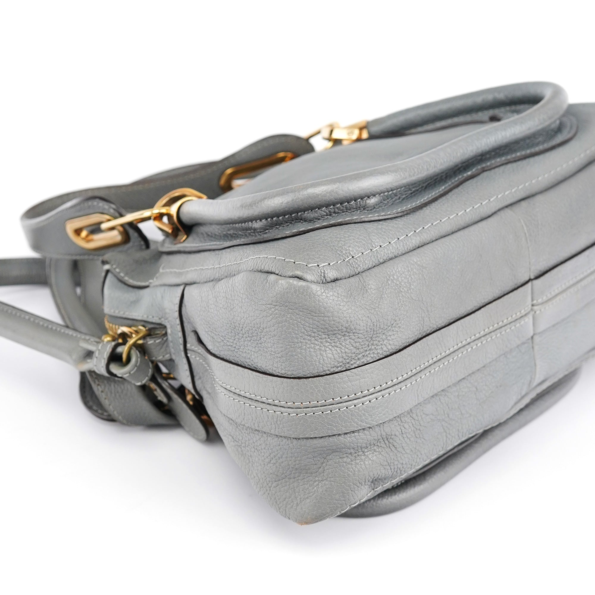 Grey Leather Paraty 2-Way Bag