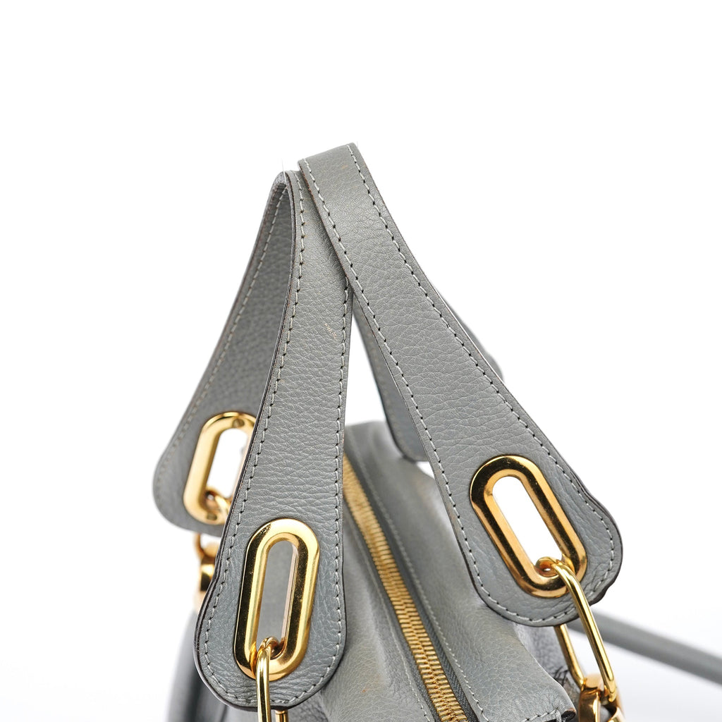 Grey Leather Paraty 2-Way Bag