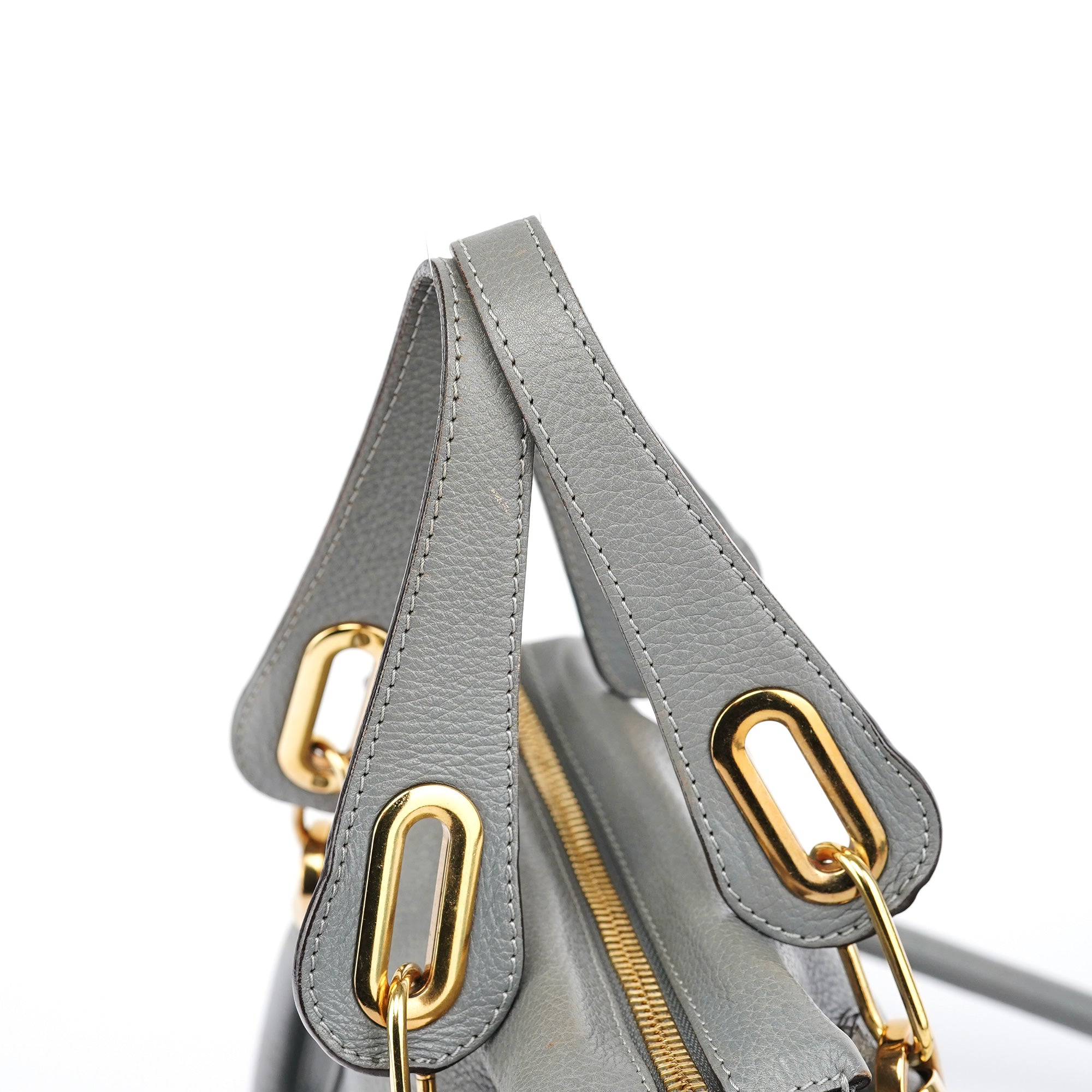 Grey Leather Paraty 2-Way Bag