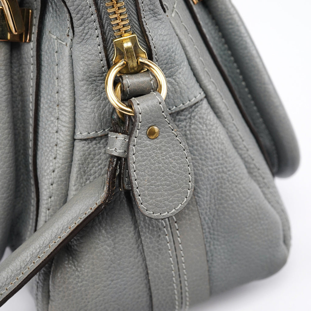 Grey Leather Paraty 2-Way Bag