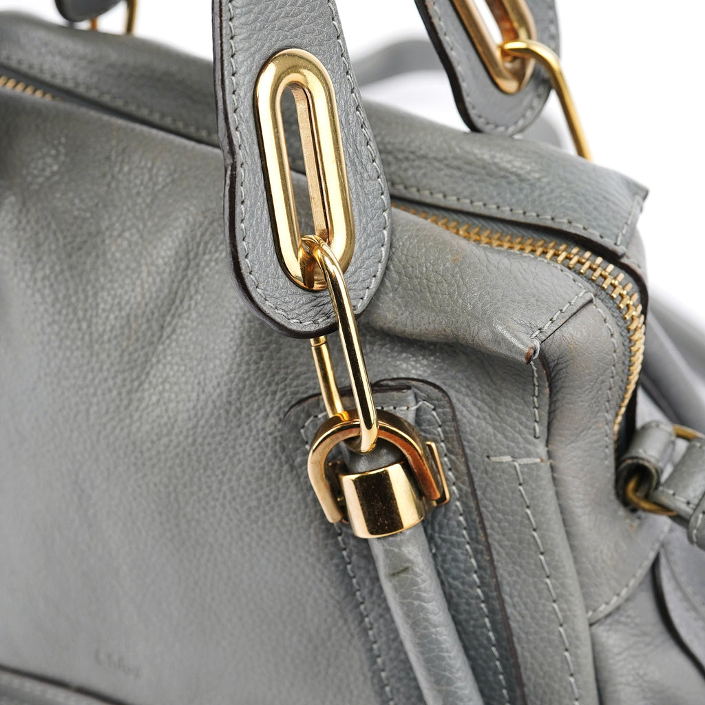 Grey Leather Paraty 2-Way Bag