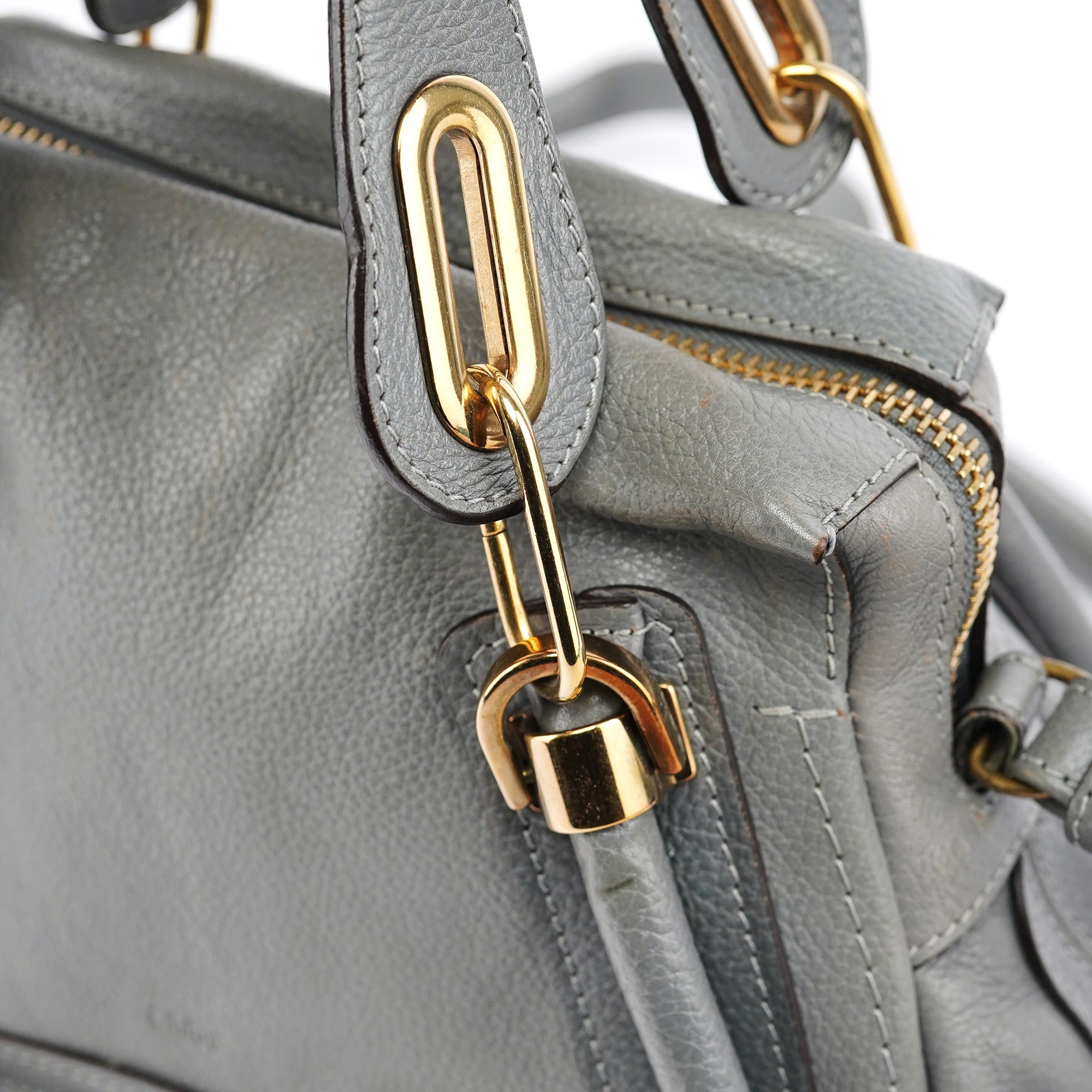 Grey Leather Paraty 2-Way Bag