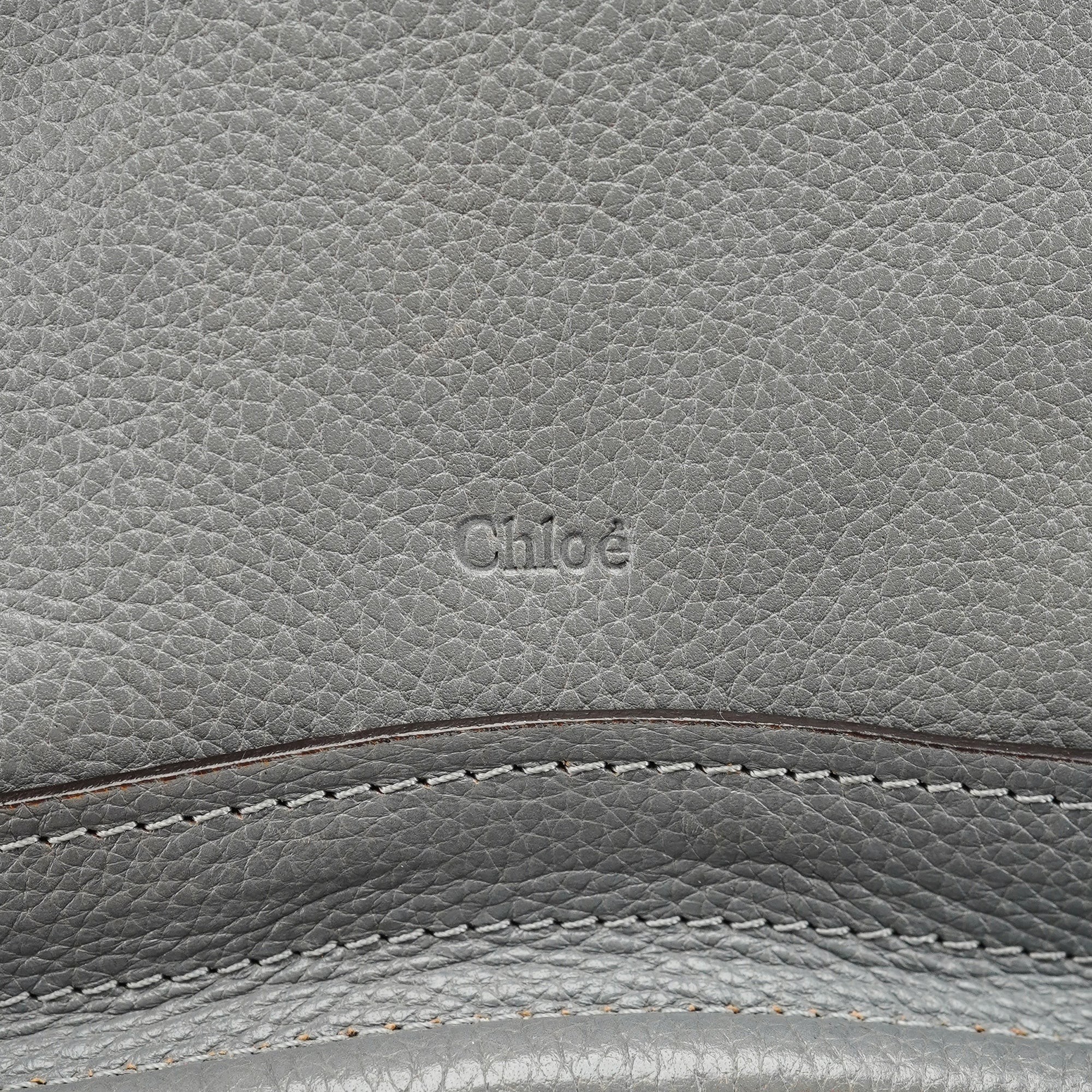 Grey Leather Paraty 2-Way Bag