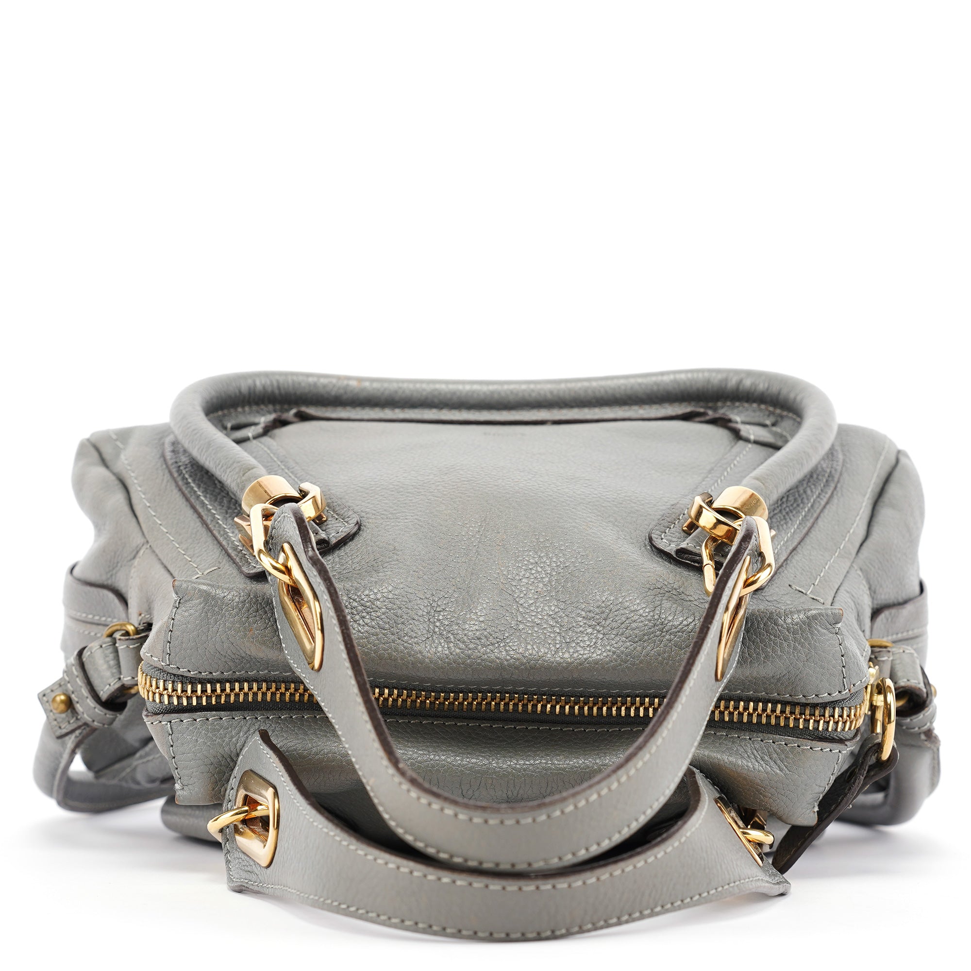 Grey Leather Paraty 2-Way Bag