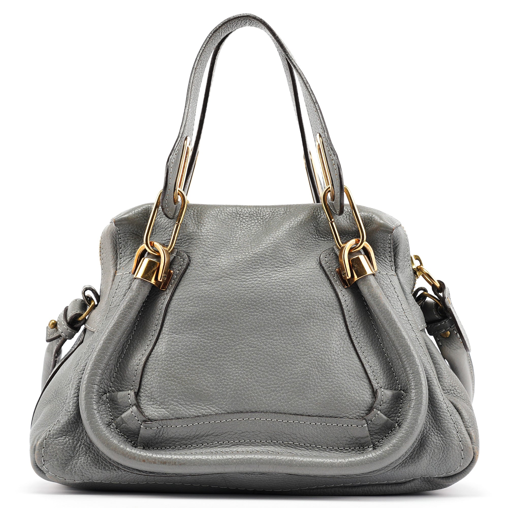 Grey Leather Paraty 2-Way Bag