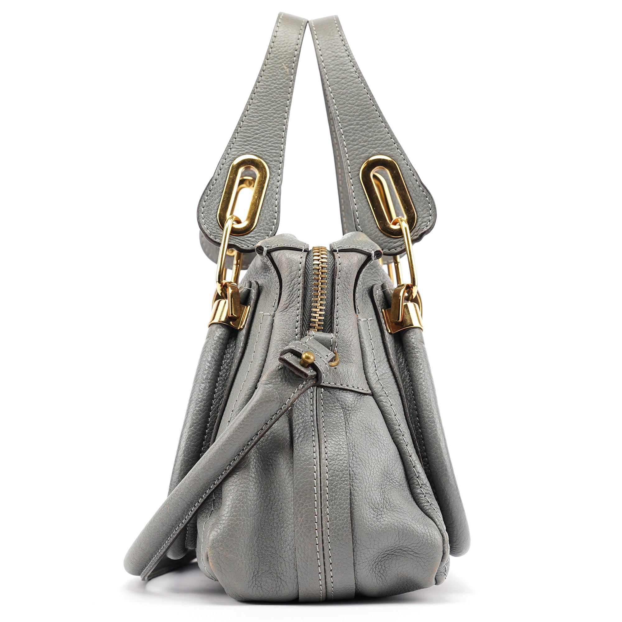Grey Leather Paraty 2-Way Bag
