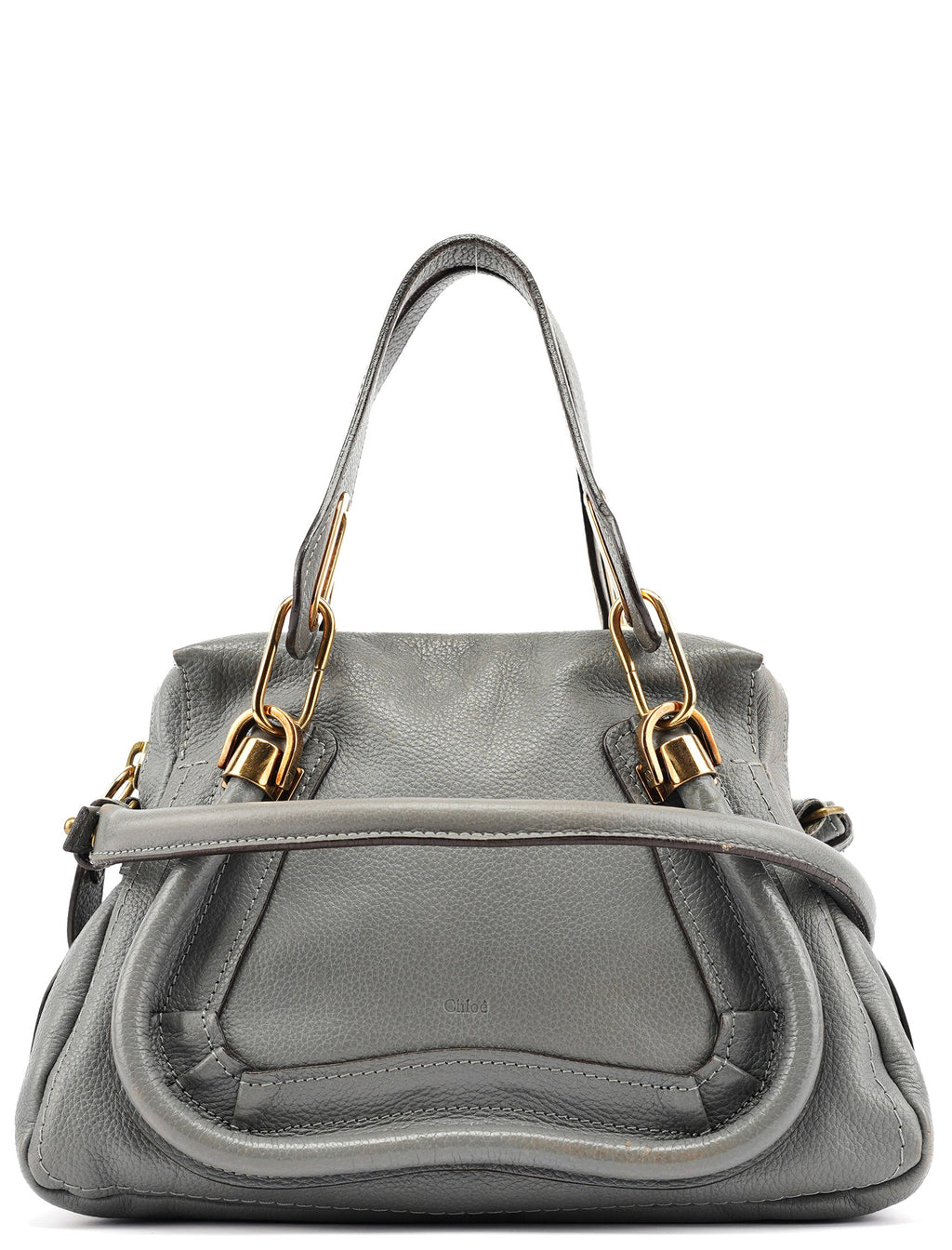 Grey Leather Paraty 2-Way Bag