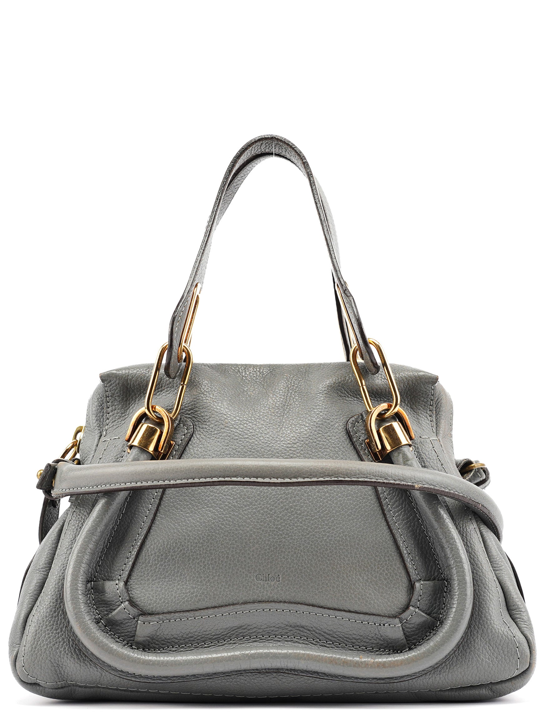 Grey Leather Paraty 2-Way Bag