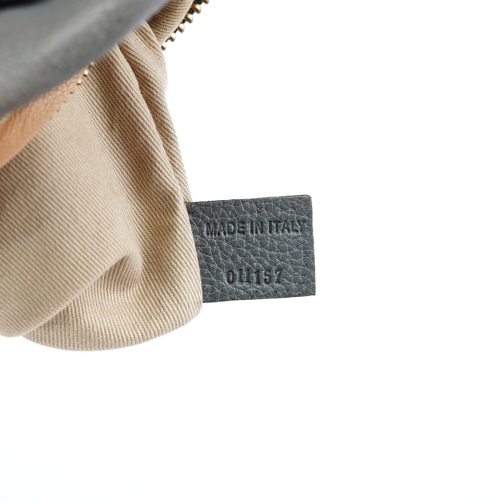 Grey Leather Paraty 2-Way Bag