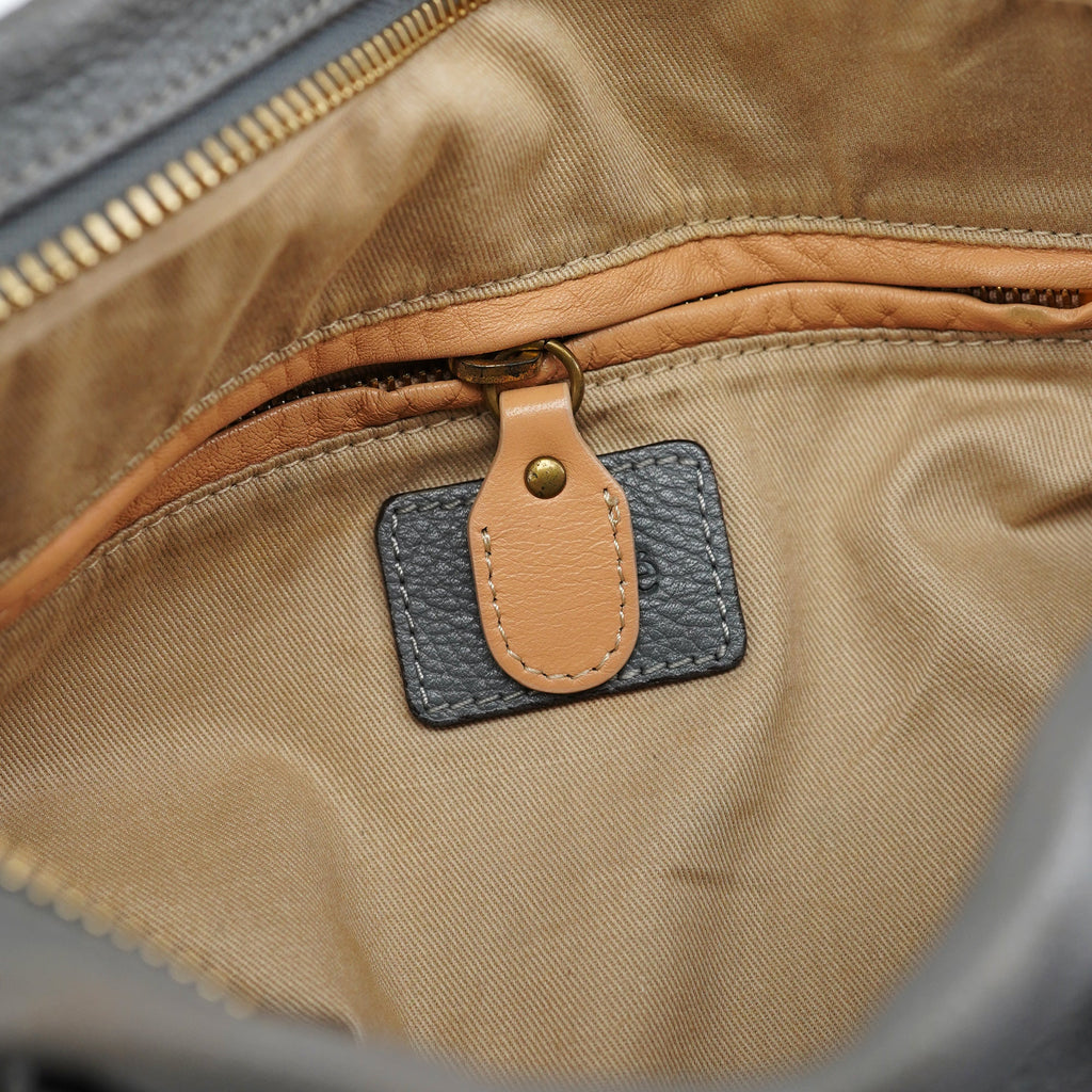 Grey Leather Paraty 2-Way Bag