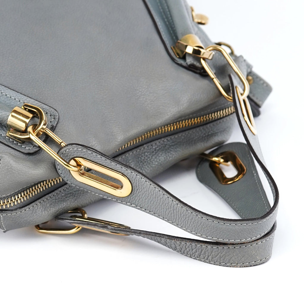 Grey Leather Paraty 2-Way Bag