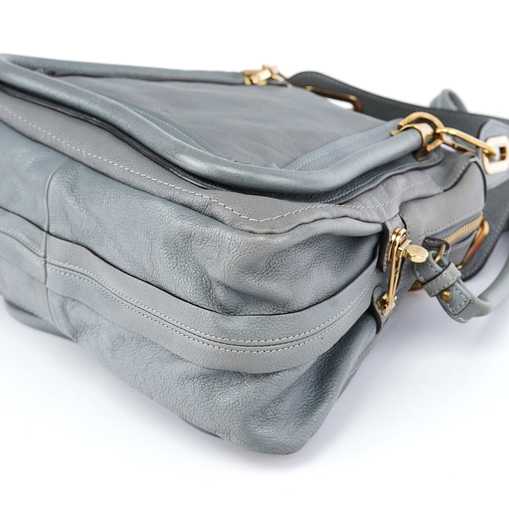 Grey Leather Paraty 2-Way Bag