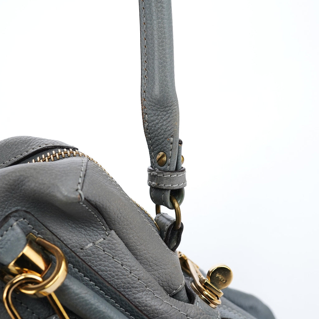 Grey Leather Paraty 2-Way Bag