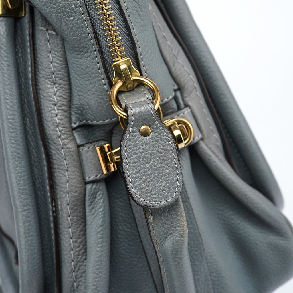 Grey Leather Paraty 2-Way Bag