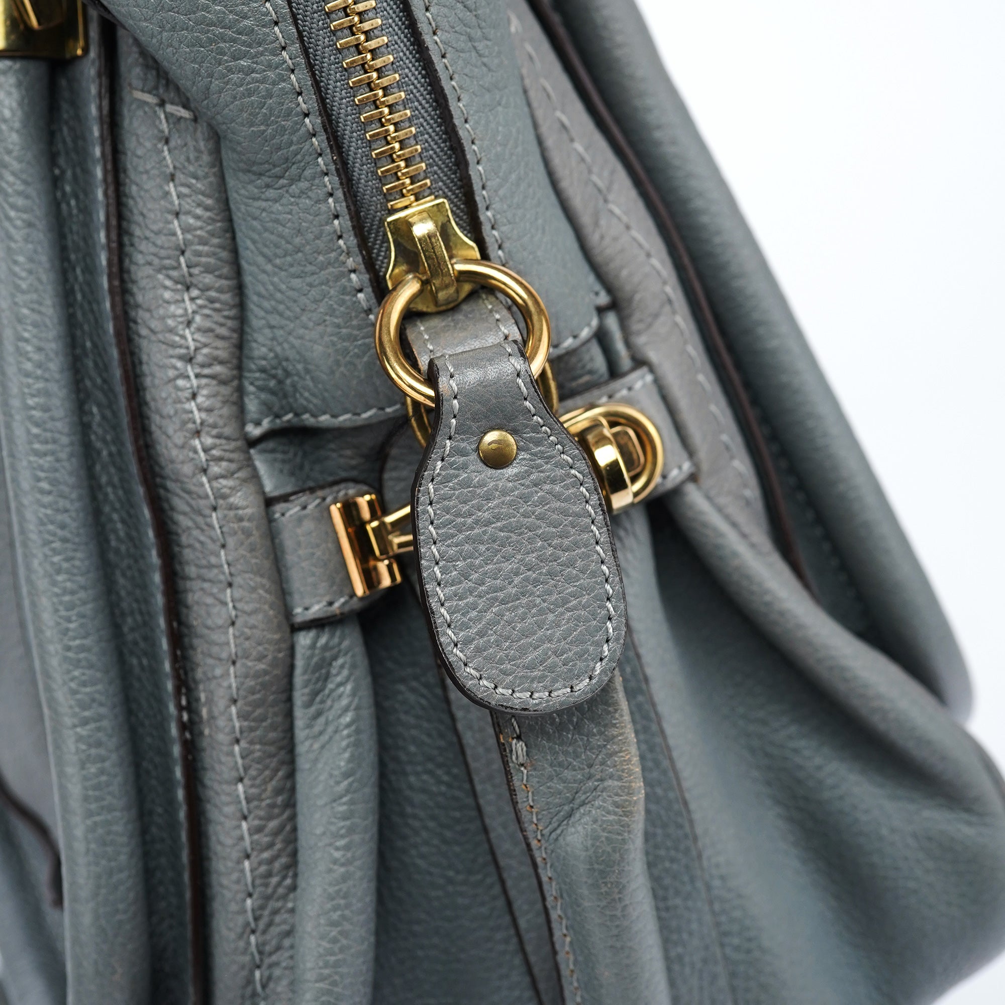Grey Leather Paraty 2-Way Bag